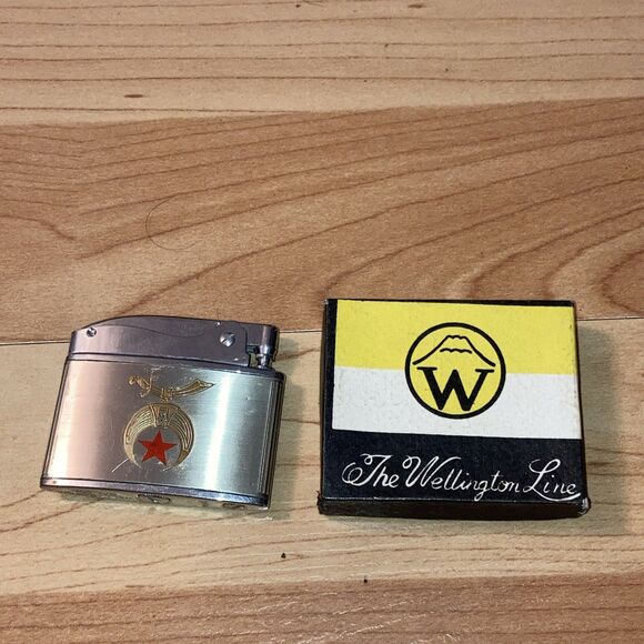 Vtg 1961 Commemorative Shriner's Masonic Wellington Lighter Atlanta, GA  Unused - Picture 1 of 7